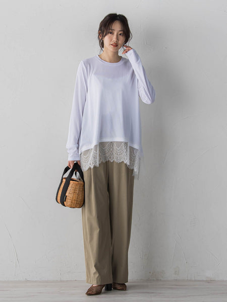 裾レーストップス≪手洗い可能≫