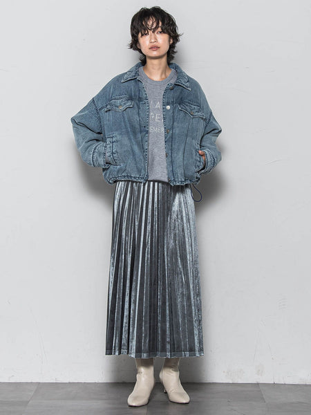 中綿デニムジャケット≪洗濯機で洗える≫