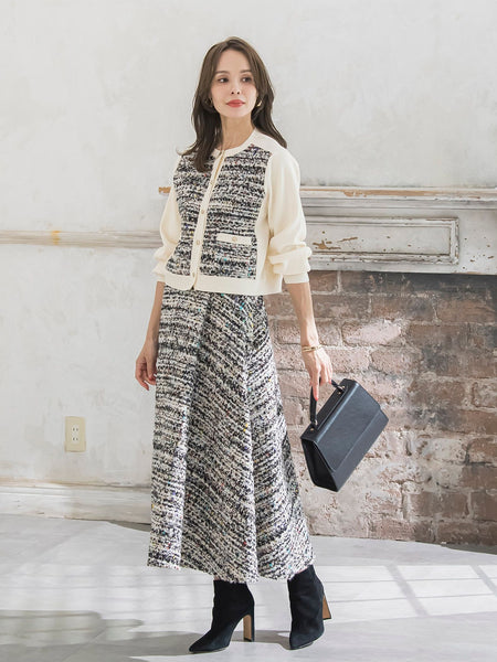 CLARENSONミックスツイードスカート
