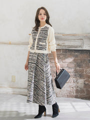 CLARENSONミックスツイードスカート