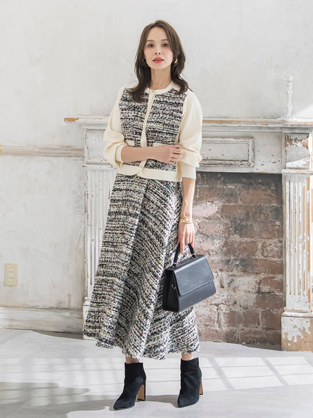 CLARENSONミックスツイードスカート