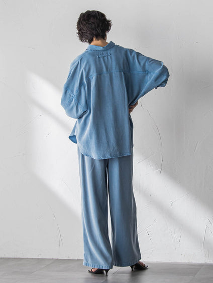 【40周年限定】カラーデニムイージーワイドパンツ