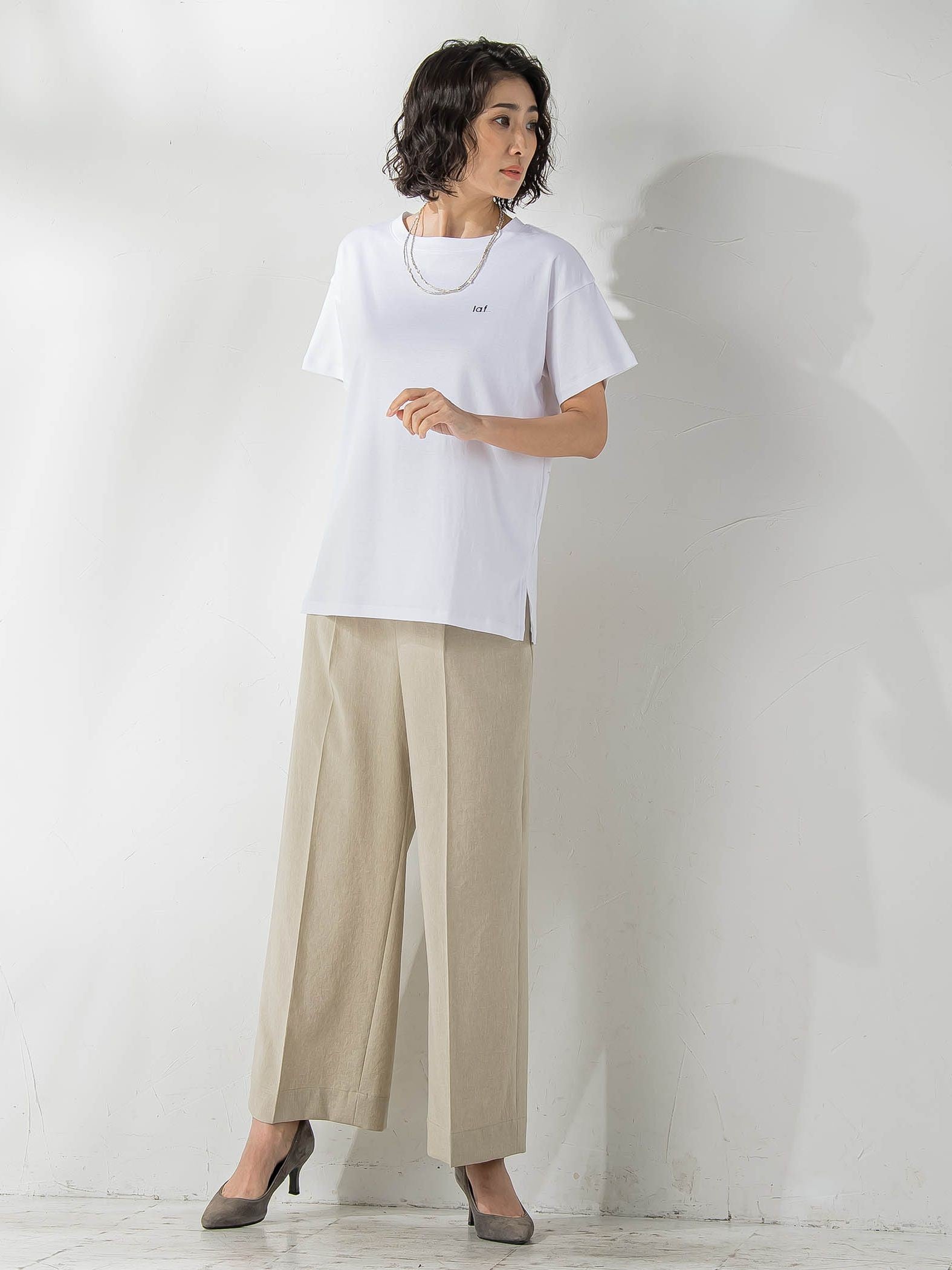 【大きいサイズ】ドライシャンタンワイドパンツ≪洗濯機で洗える≫