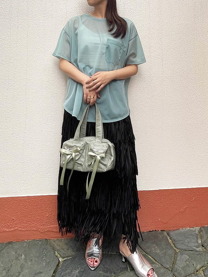 【ENIM BY VICKY】ポケット付きシアーTシャツ《手洗い可能》