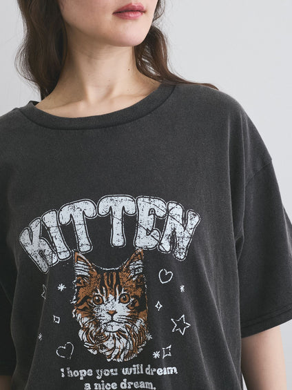 ヴィンテージ加工プリントTシャツ≪洗濯機で洗える≫