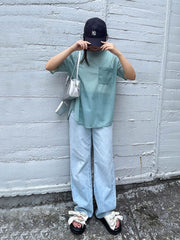 【ENIM BY VICKY】ポケット付きシアーTシャツ《手洗い可能》