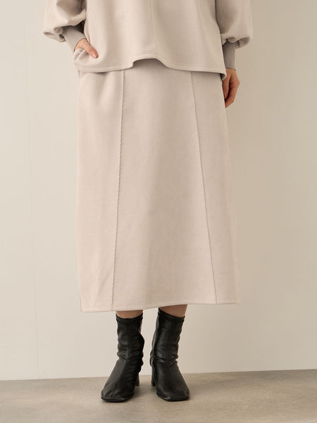 スウェードタッチダンボールナロースカート≪手洗い可能≫