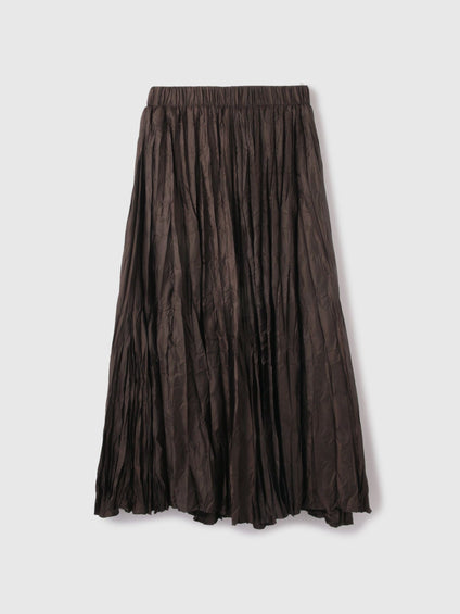 ワッシャーマットサテンプリーツスカート≪手洗い可能≫