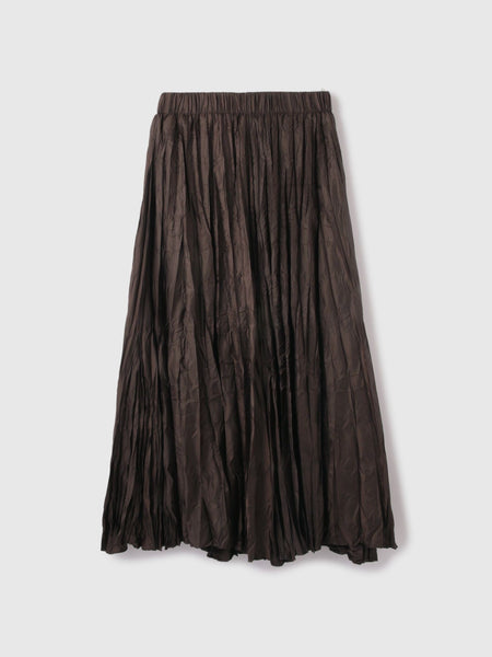 ワッシャーマットサテンプリーツスカート≪手洗い可能≫