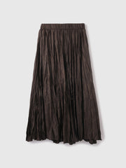 ワッシャーマットサテンプリーツスカート≪手洗い可能≫