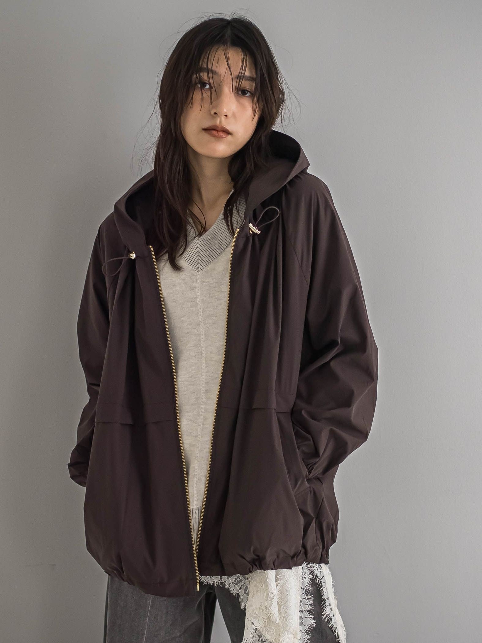 ストレッチタフタフーディブルゾン