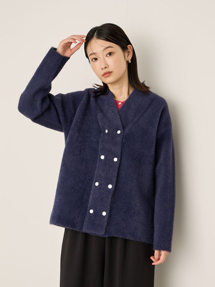 フェレットタッチWニットジャケット≪手洗い可能≫