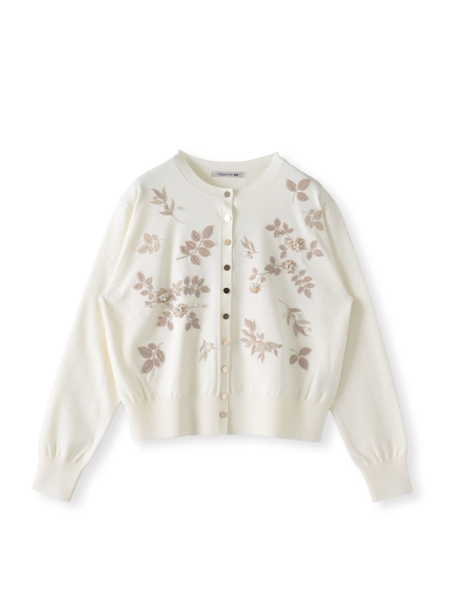 【新色追加】ボタニカルモチーフ刺繍カーディガン
