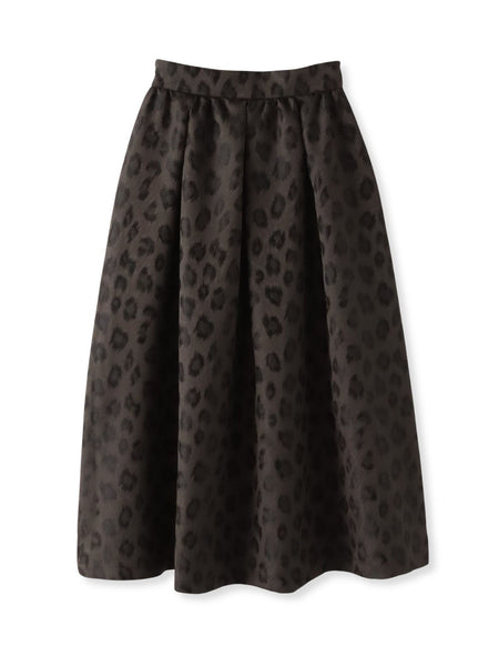 【WEB限定】レオパードジャガードスカート