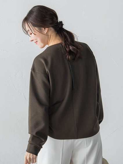 【WEB限定】《暖色美》裏起毛クルーネックトップス≪手洗い≫
