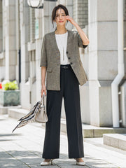 タックレスワイドチノパンツ≪洗濯機で洗える≫