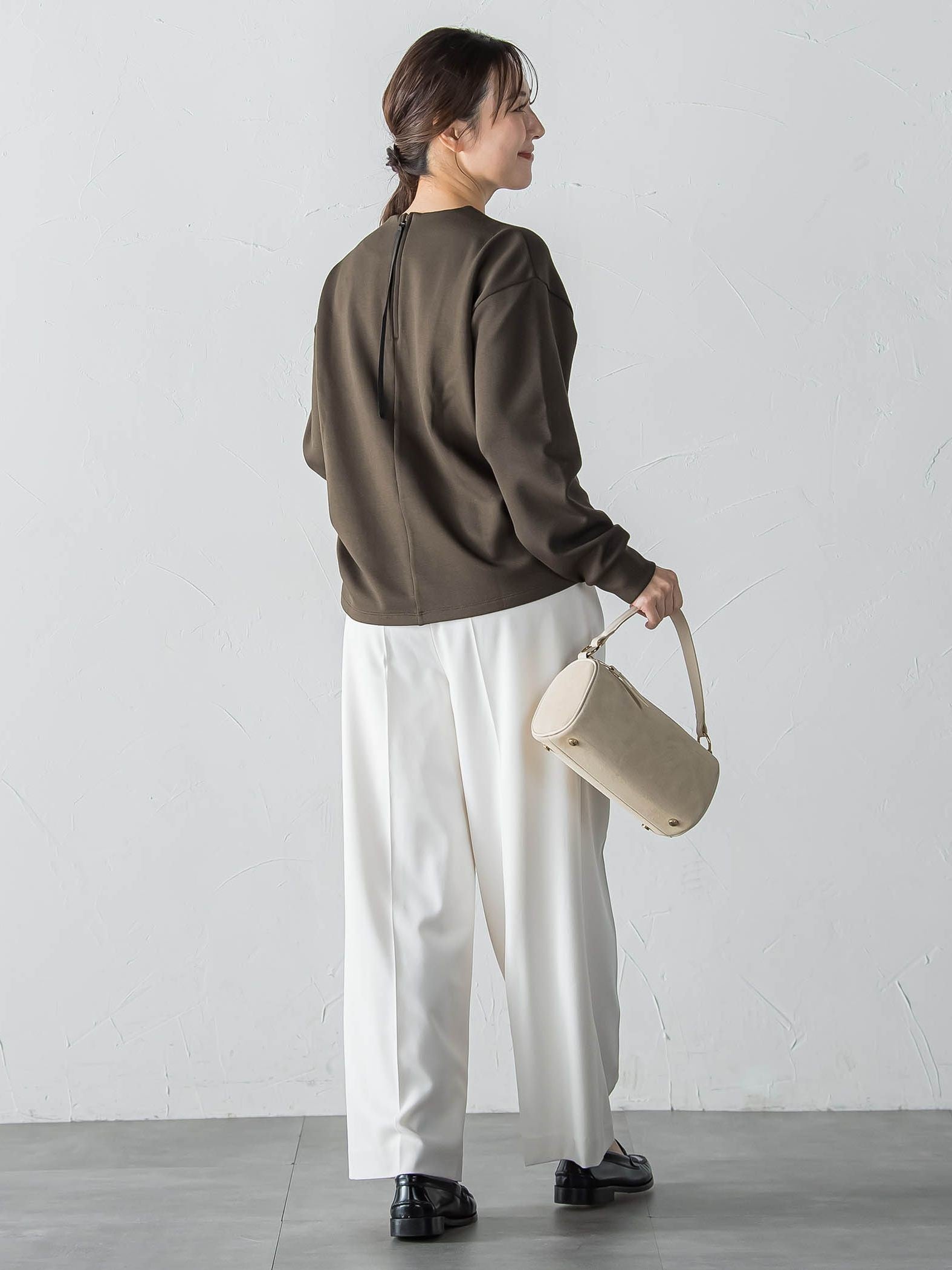 【WEB限定】《暖色美》裏起毛クルーネックトップス≪手洗い≫