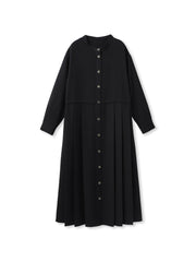 サイドプリーツシャツワンピース≪洗濯機で洗える≫