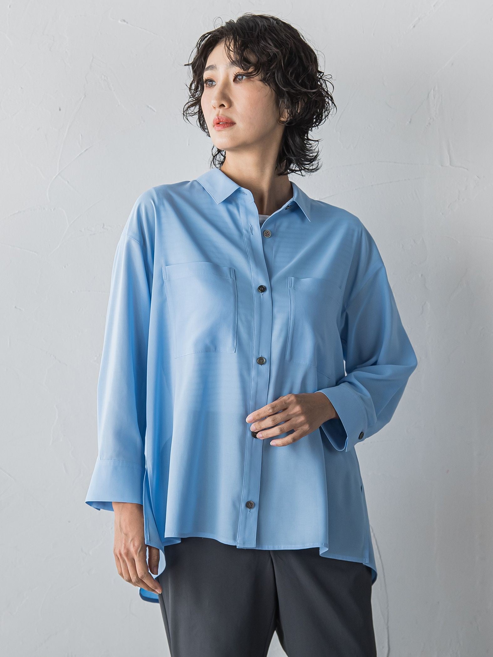 【大きいサイズ/受注会限定】シアーボイルシャツ