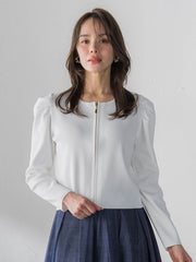 パフスリーブダブルジップブルゾン