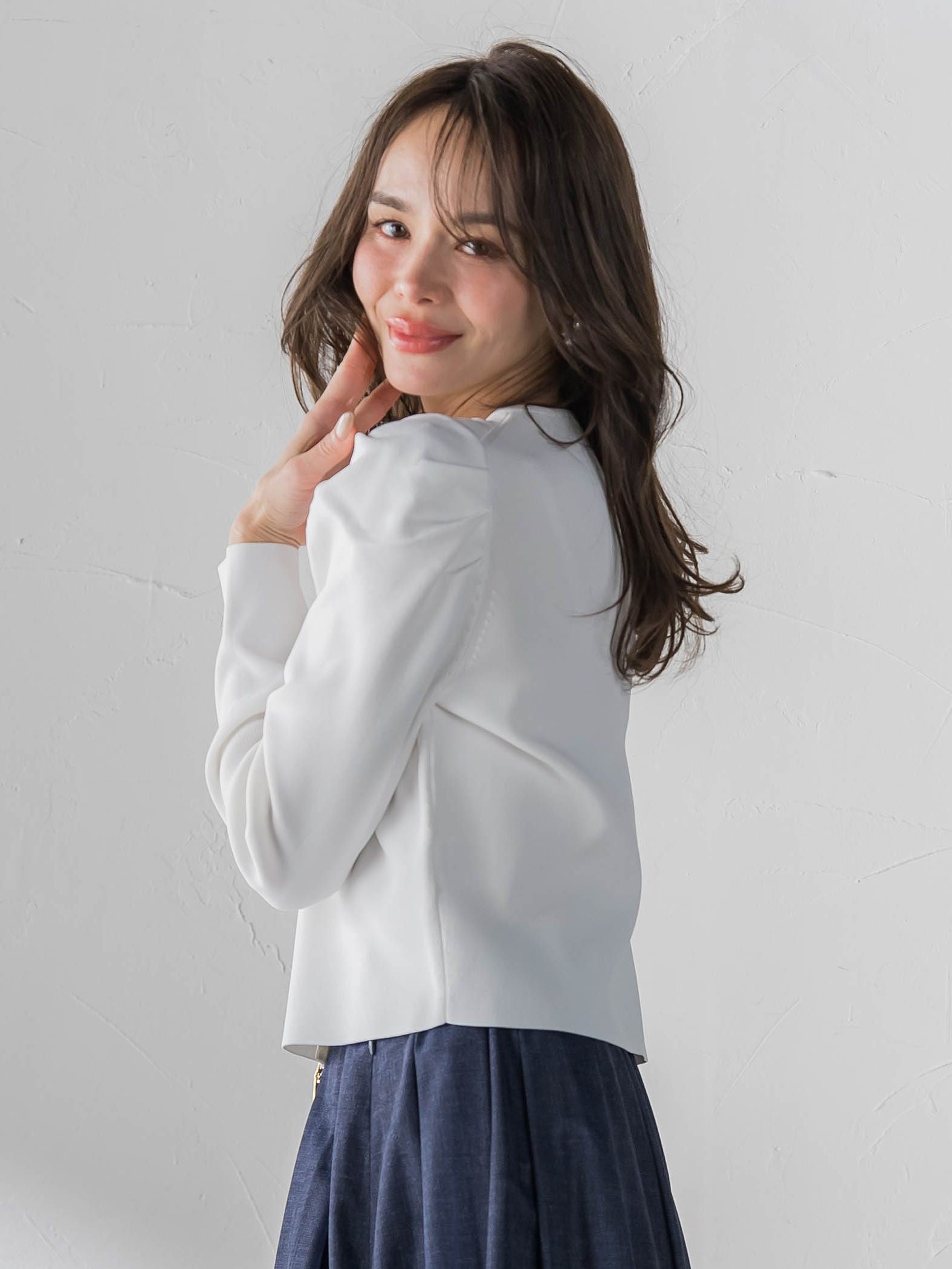 パフスリーブダブルジップブルゾン