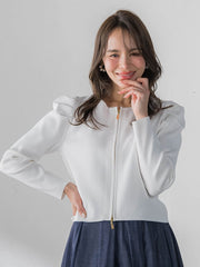 パフスリーブダブルジップブルゾン