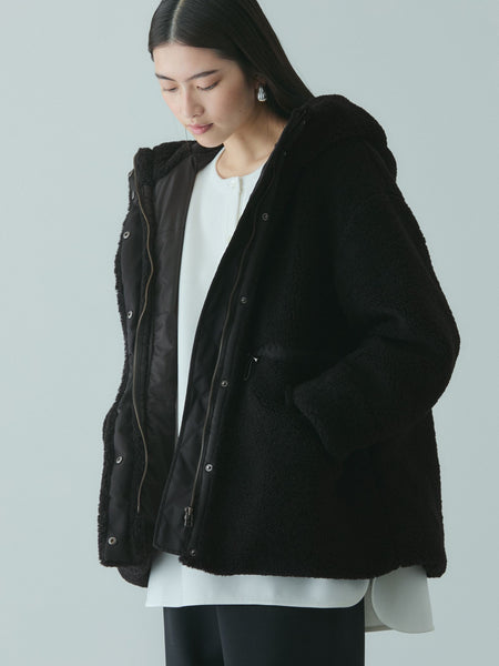 ショートボア中綿ドロストブルゾン