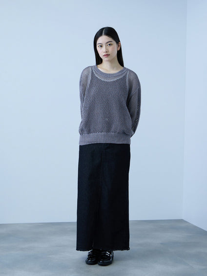 クルーネックワイドプルオーバー