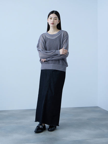 クルーネックワイドプルオーバー