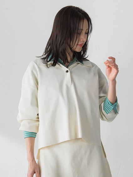 襟付きスキッパーニットプルオーバー