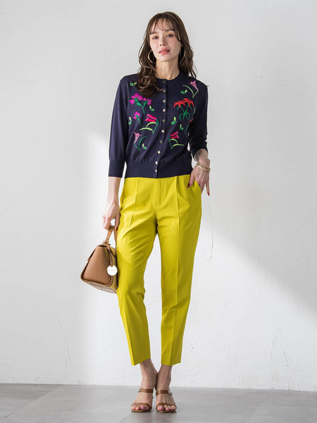 【KEITA KAWASAKI × Viaggio Bluコラボ】リリー刺繍カーディガン