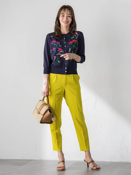 【KEITA KAWASAKI × Viaggio Bluコラボ】リリー刺繍カーディガン