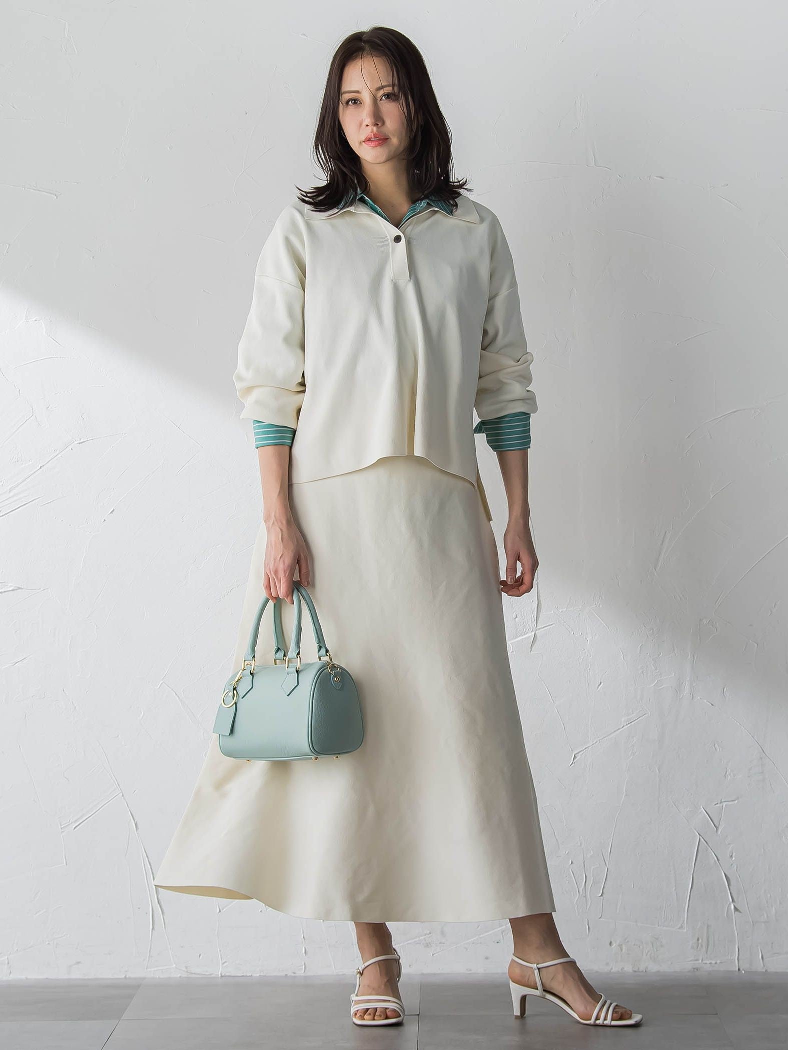 襟付きスキッパーニットプルオーバー