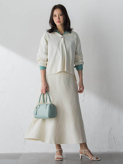 襟付きスキッパーニットプルオーバー