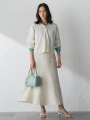 襟付きスキッパーニットプルオーバー