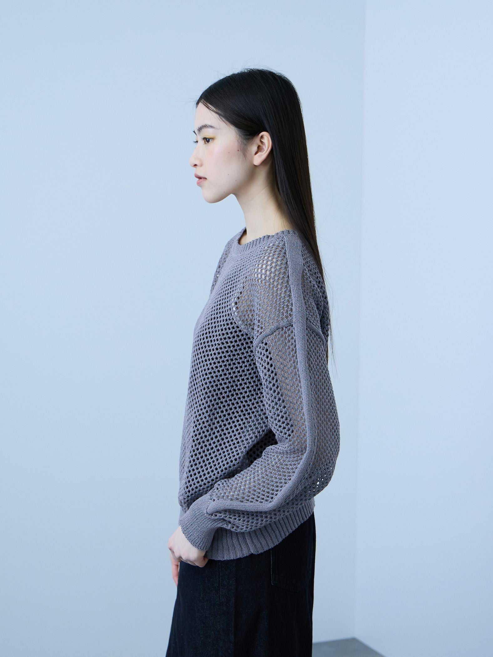 クルーネックワイドプルオーバー