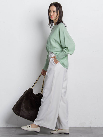 ソフィーツイルストレッチワイドパンツ ≪洗える≫