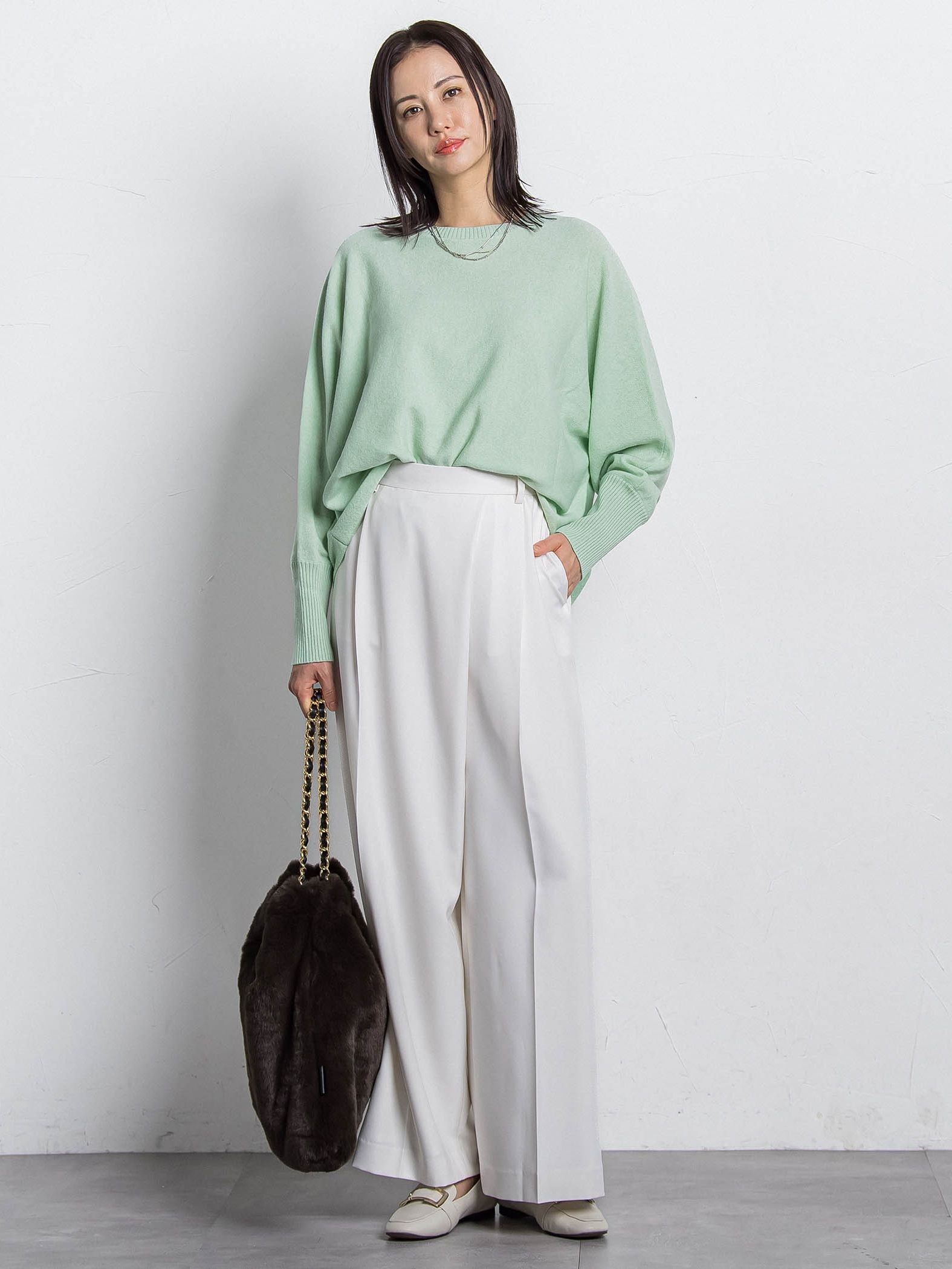 ソフィーツイルストレッチワイドパンツ ≪洗える≫