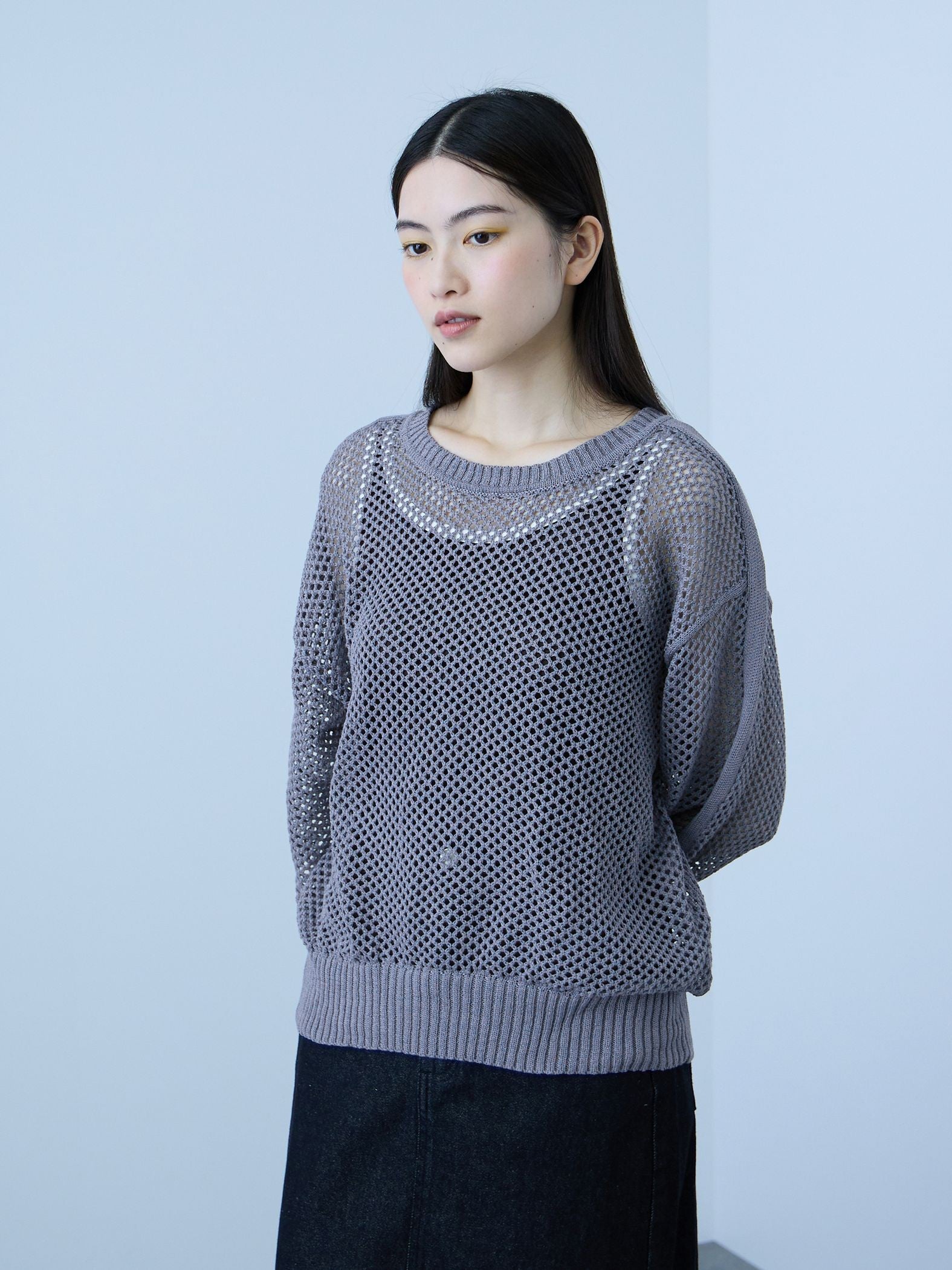 クルーネックワイドプルオーバー