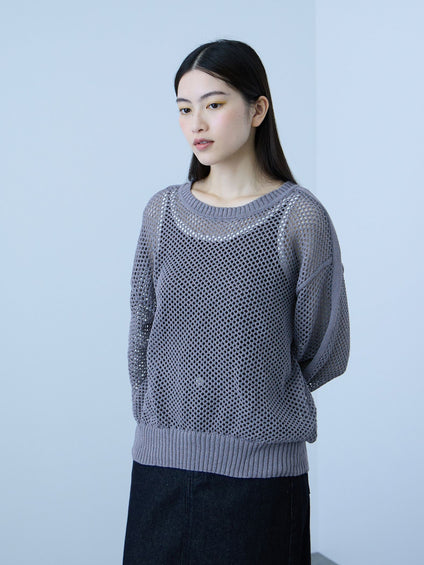 クルーネックワイドプルオーバー