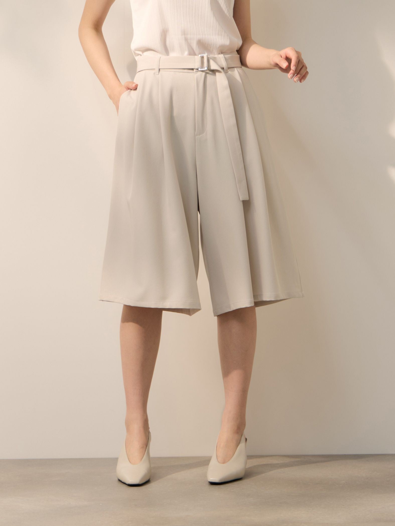 2WAYメランジツイルショートパンツ