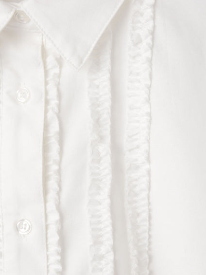 オックスミニフリルシャツ≪手洗い可能≫