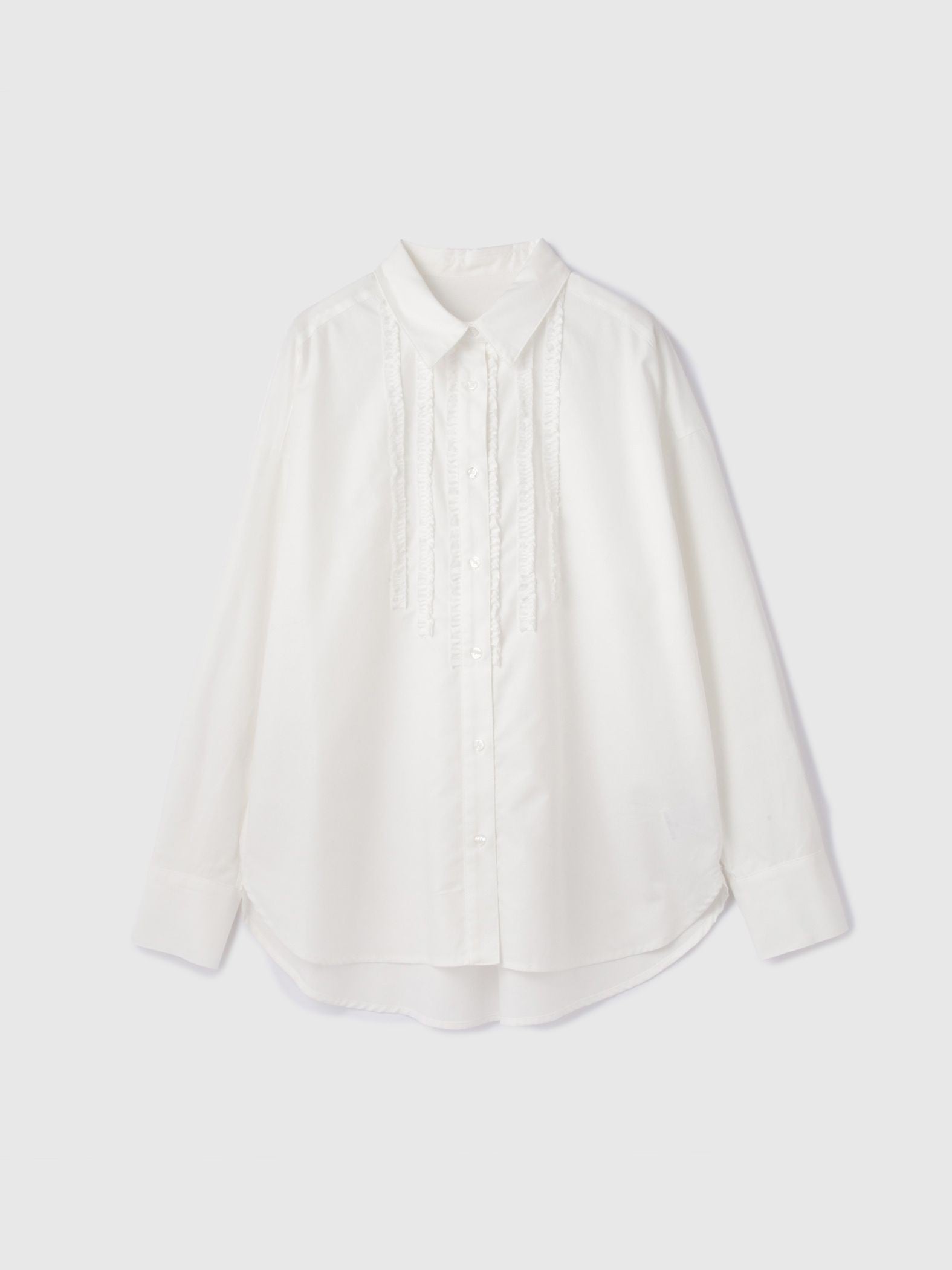 オックスミニフリルシャツ≪手洗い可能≫