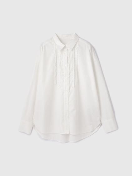 オックスミニフリルシャツ≪手洗い可能≫