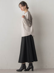 スエード×リブ変形切替えプルオーバー≪手洗い可能≫