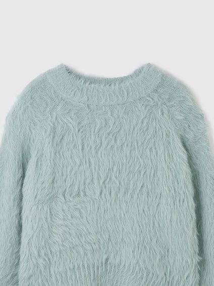 カーブヘムシャギーニットプルオーバー≪手洗い可能≫