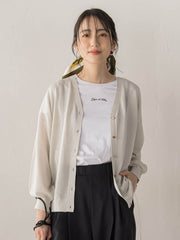 【WEB限定】ひんやりUV Vネックビジュカーデ
