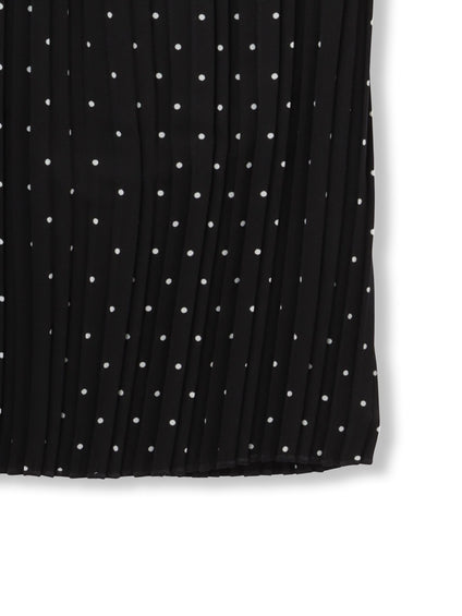 ライトデシンドットフリルネックブラウス