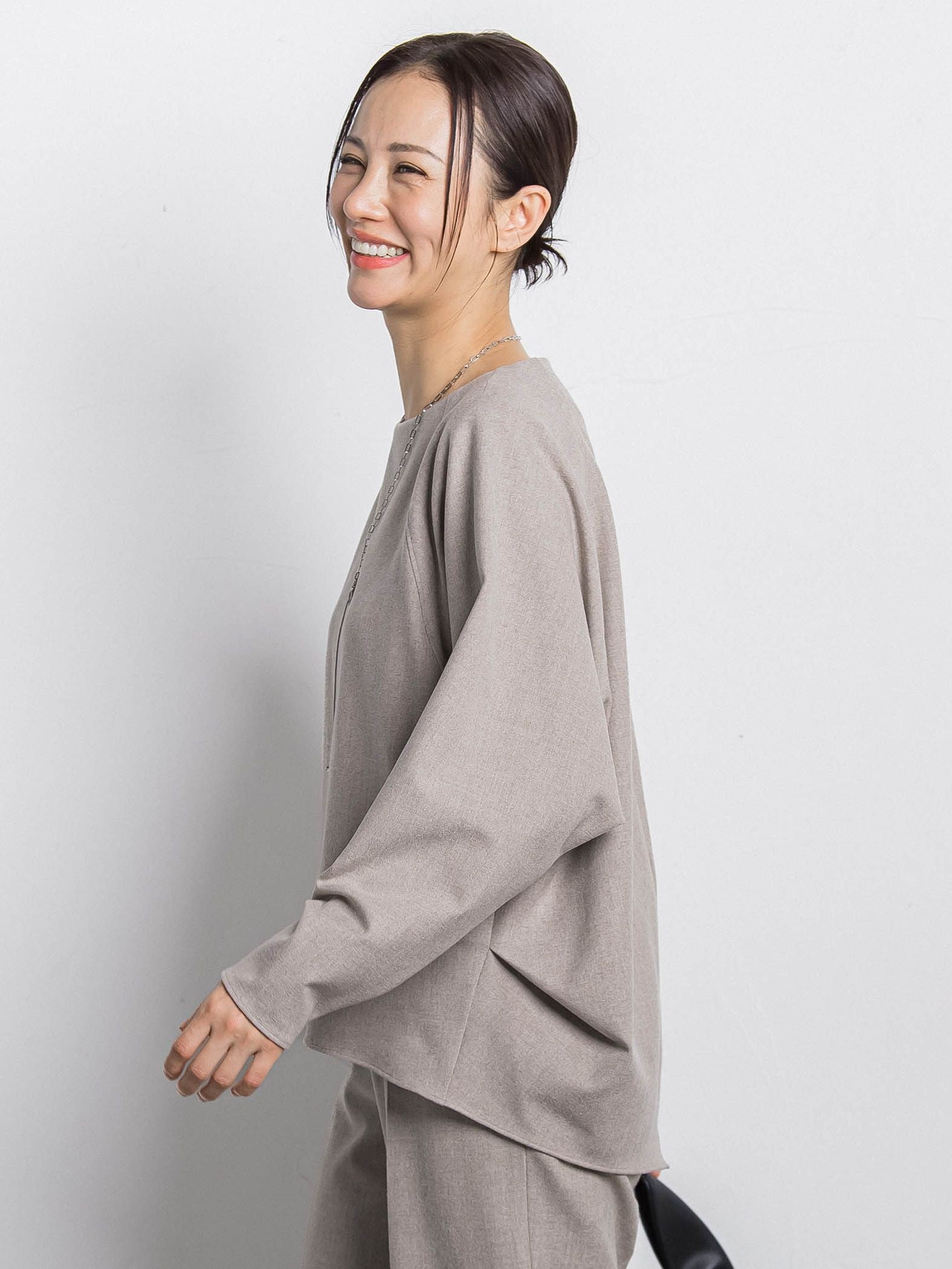 両面起毛ドロップショルダーブラウス≪洗える/セットアップ対応≫