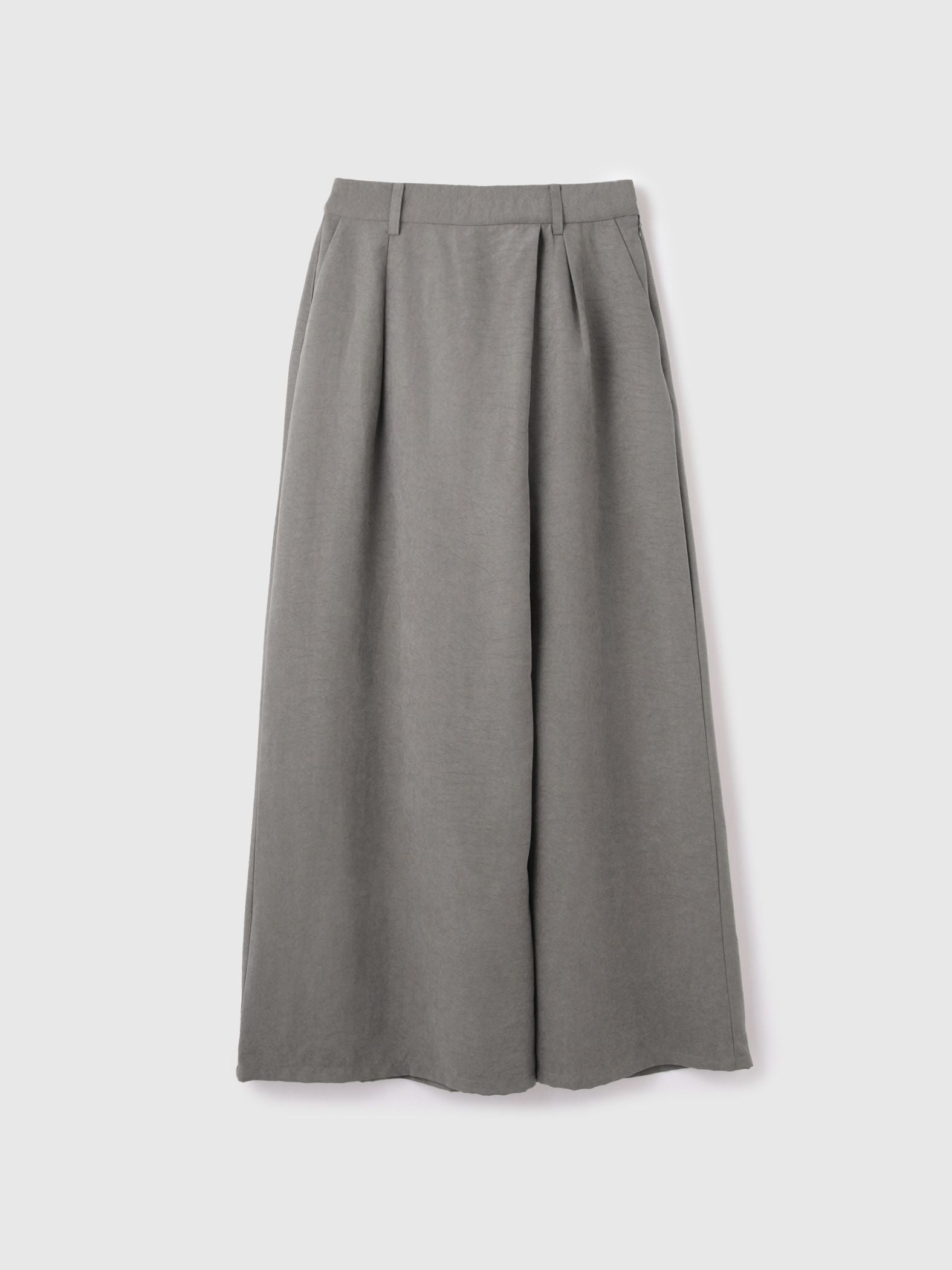 フィブリルサテンラップワイドパンツ≪洗濯機で洗える≫